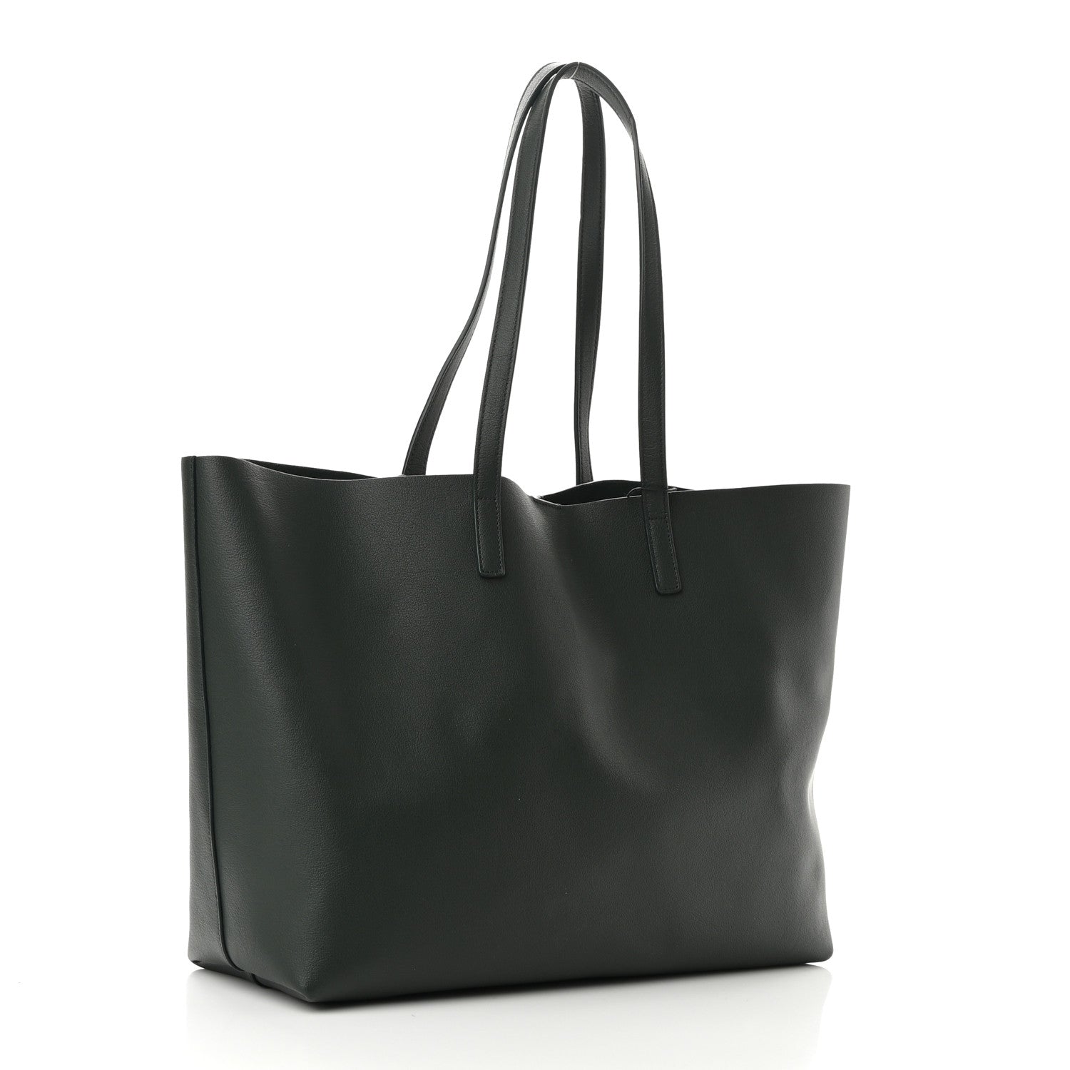 Saint Laurent Calfskin Large Shopping Tote Dark Green 3 of 9