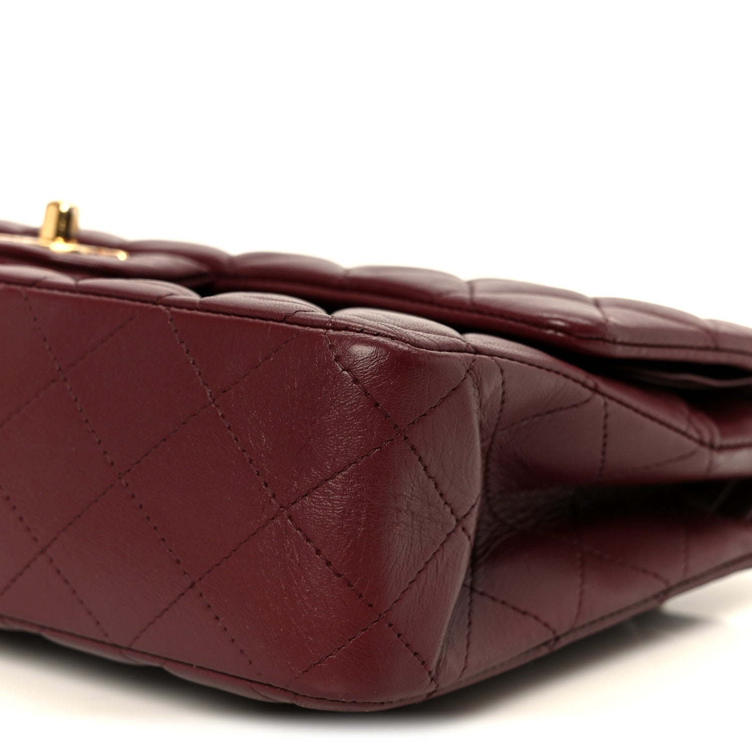 Chanel Lambskin Quilted Medium Double Flap Burgundy 11 of 11
