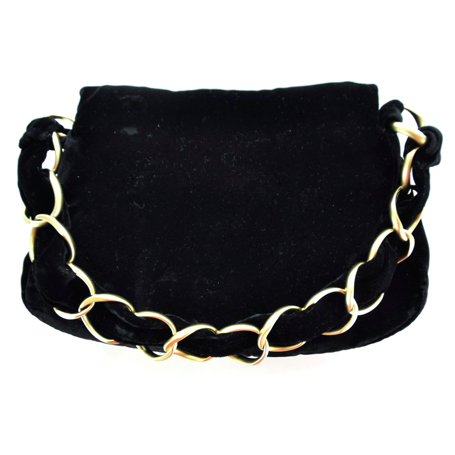 Chanel Velvet Shoulder Bag Black 3 of 9