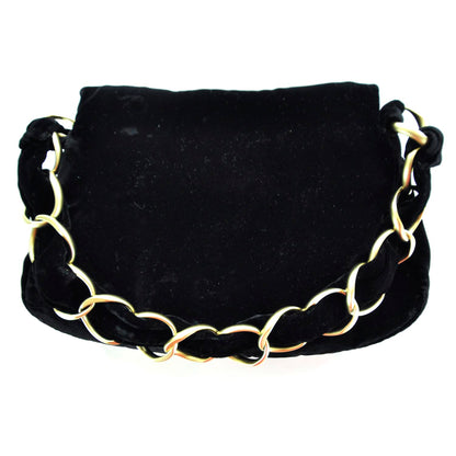 Chanel Velvet Shoulder Bag Black 3 of 9