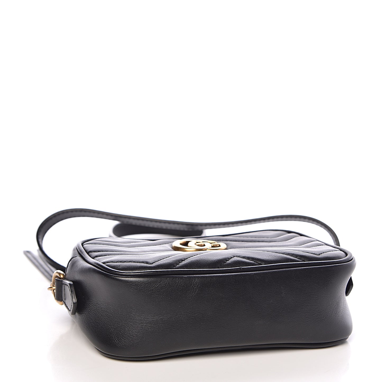Calfskin Matelasse Mini GG Marmont Chain Shoulder Bag Black