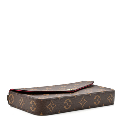Louis Vuitton Monogram Pochette Felicie Chain Wallet Fuchsia 4 of 12