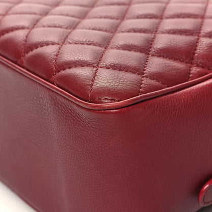 Chanel Calfskin Quilted CC Medium Vanity Case Dark Red 15 of 15