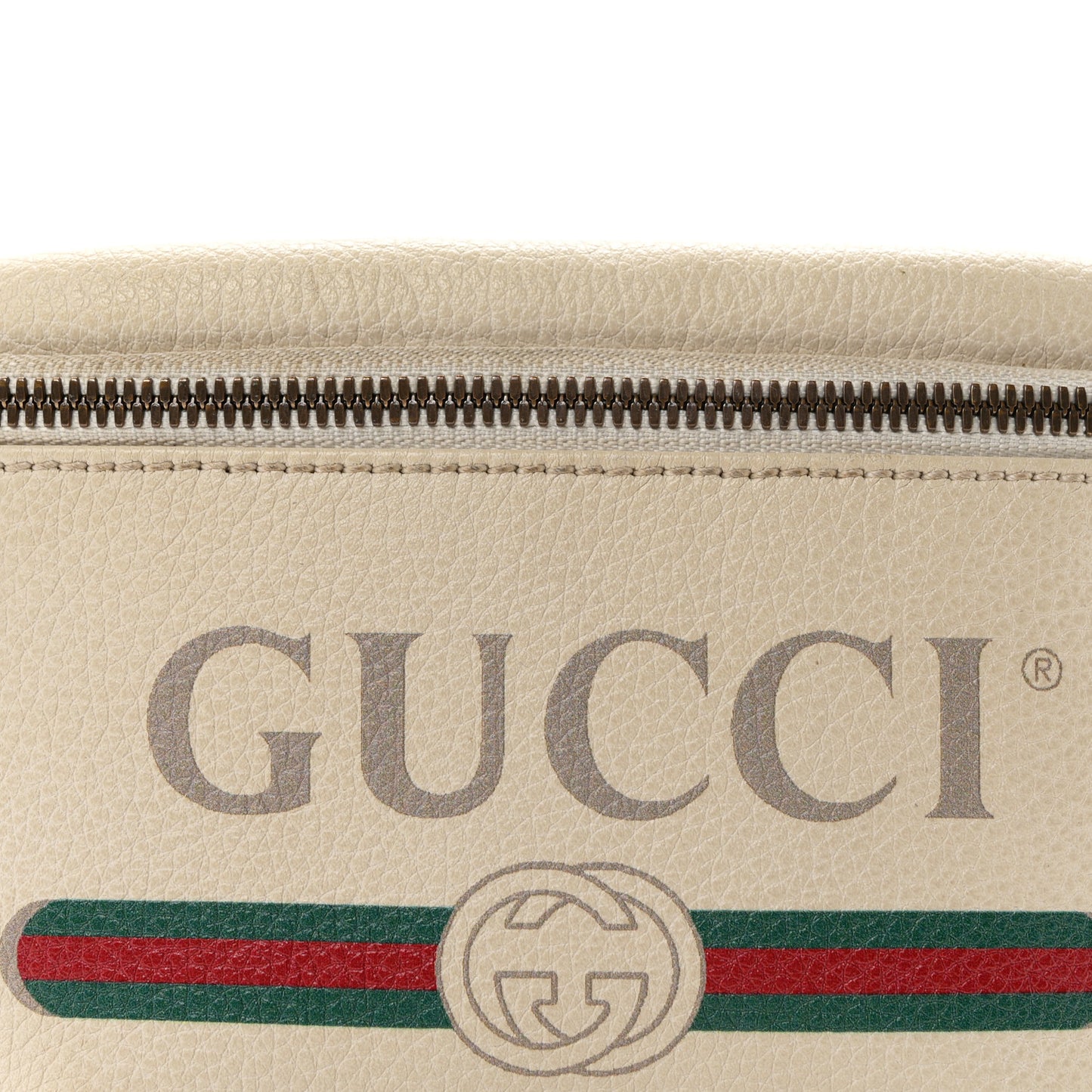 Grained Calfskin Small Logo Belt Bag White
