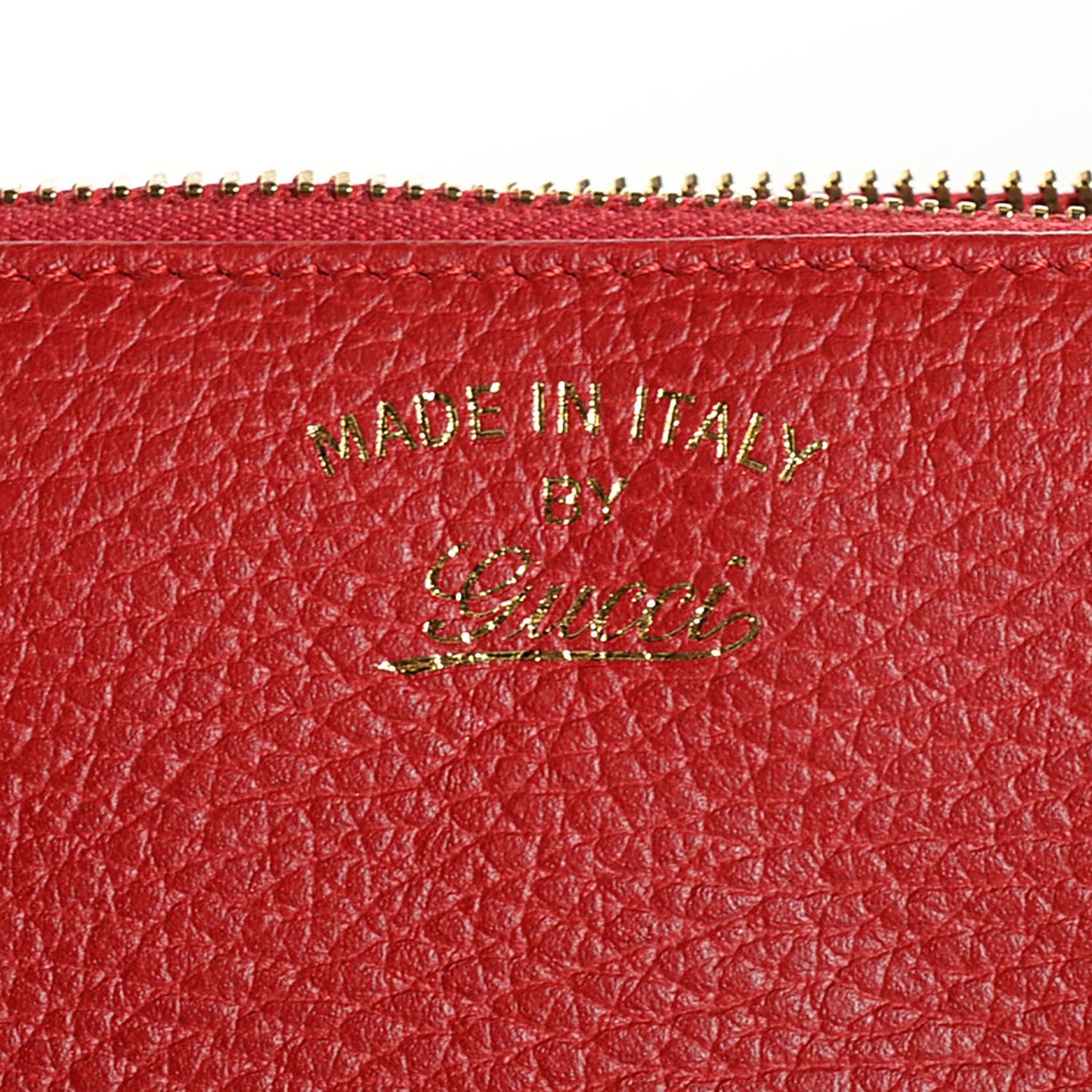 Dollar Calfskin Swing Wristlet Wallet Red
