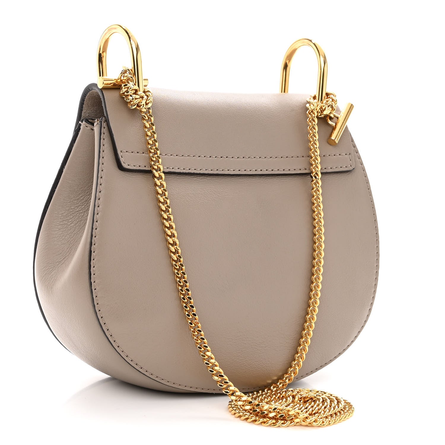 Chloe Suede Smooth Calfskin Mini Drew Shoulder Bag Motty Grey 3 of 9