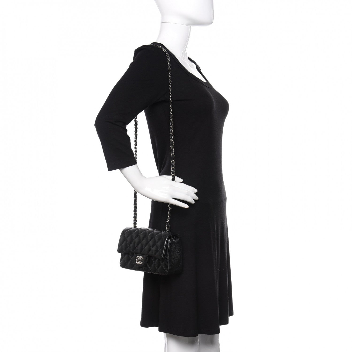 Chanel Caviar Quilted Mini Rectangular Flap Black 2 of 10
