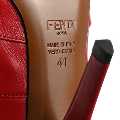 Fendi Vitello Lucido Stretch Fabric Logo Rockoko 105mm Sock Boots 41 Fragola Black 8 of 8