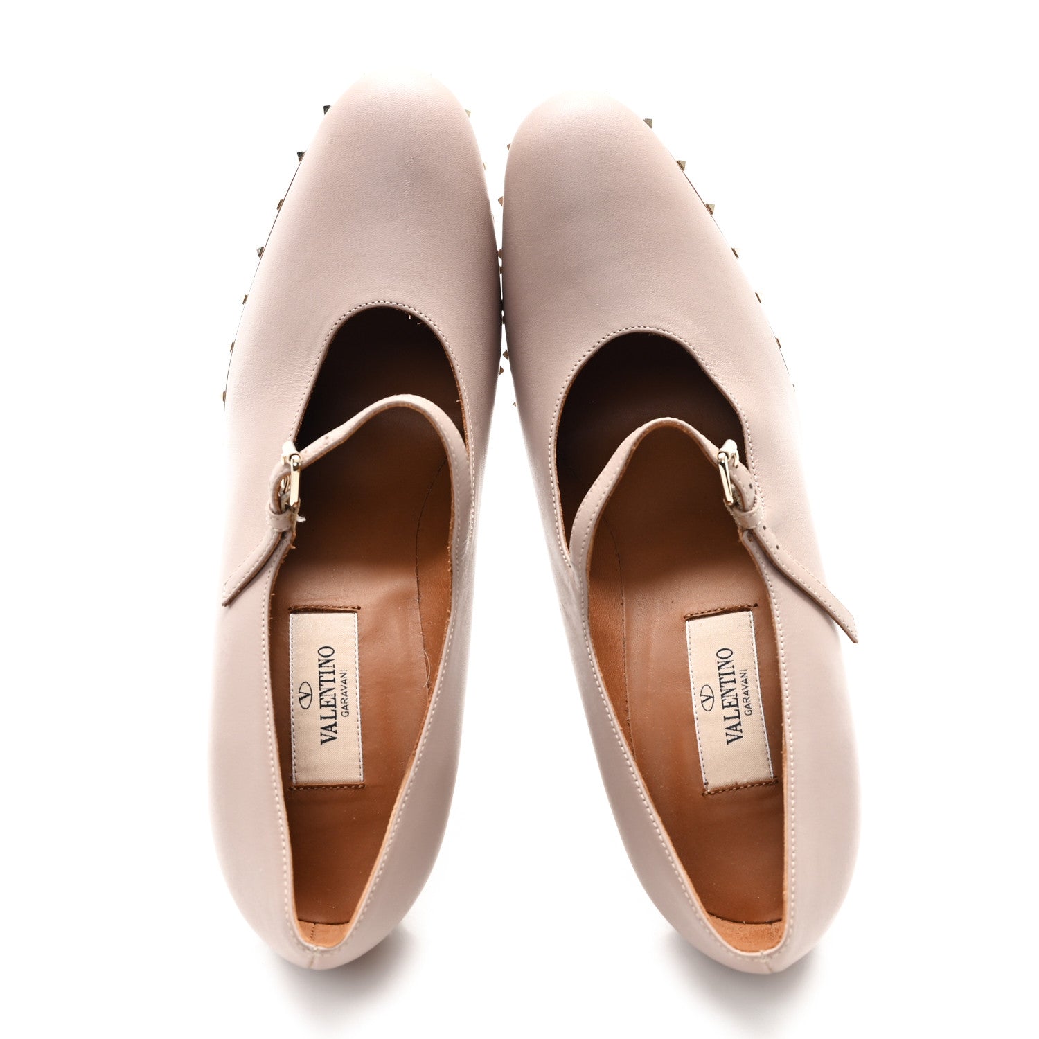 Valentino Garavani Calfskin Soul Rockstud Mary Jane 110mm Pumps 39.5 Poudre 2 of 8
