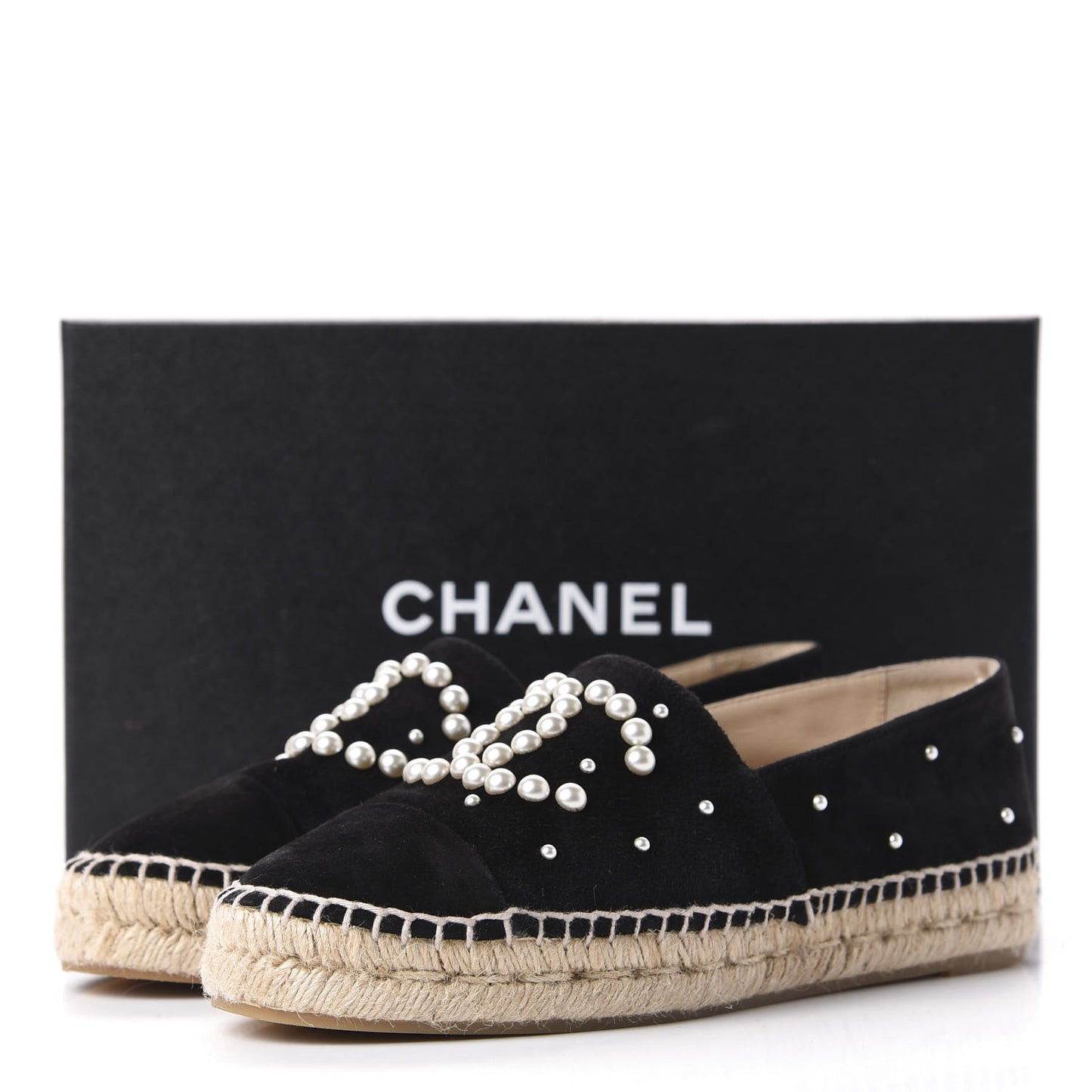 Suede Pearl CC Espadrilles 38 Black