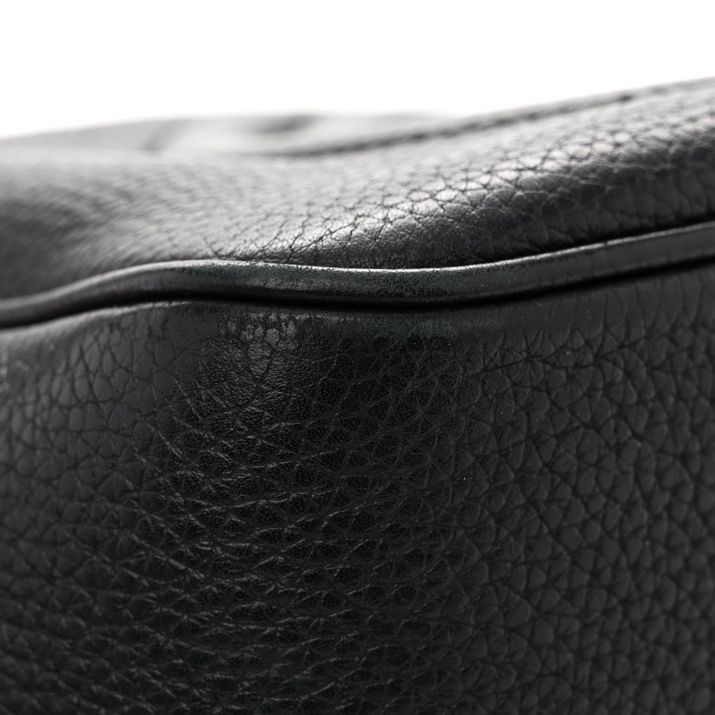 Pebbled Calfskin Small Soho Disco Bag Black