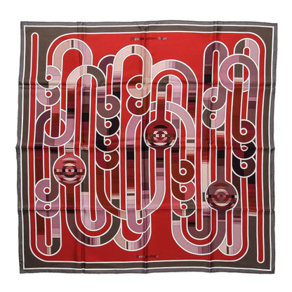 Hermes Silk Melodie Chromatique 90 Rouge Etoupe Rose Antique 1 of 9