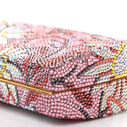 Judith Leiber Swarovski Crystal Floral Miniaudiere Clutch Pink Multicolor 9 of 10