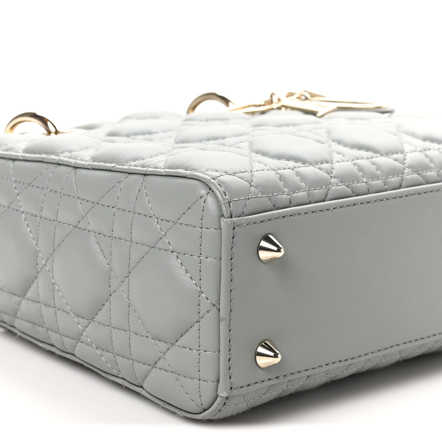 Christian Dior Lambskin Cannage Small My ABCDior Lady Dior Grey 8 of 9