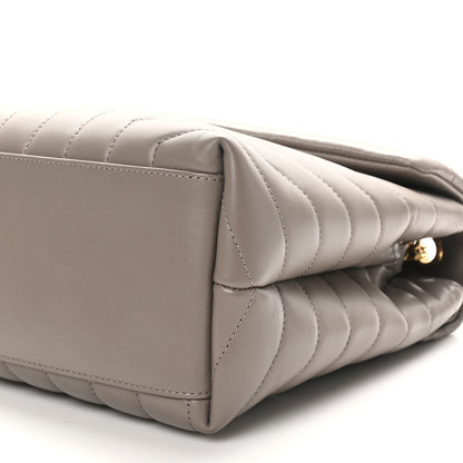 Saint Laurent Calfskin Y Quilted Monogram Medium Loulou Chain Satchel Greyish Brown 10 of 10