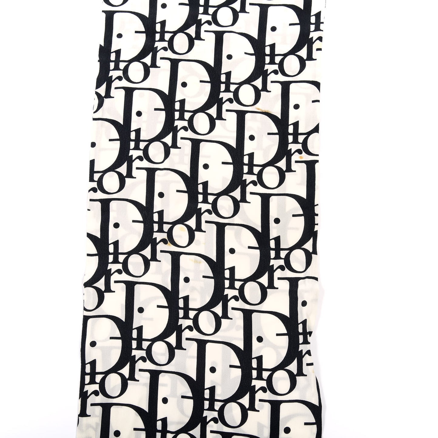 Silk Monogram Scarf Black White