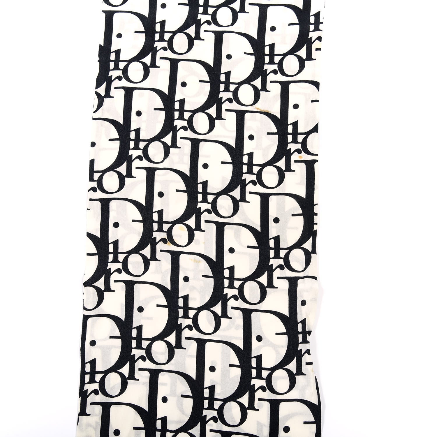 Christian Dior Silk Monogram Scarf Black White 3 of 5