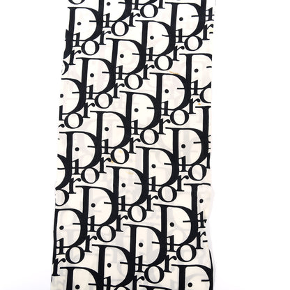 Christian Dior Silk Monogram Scarf Black White 3 of 5