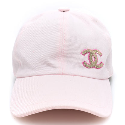 Chanel Cotton Sequin CC Cap Hat Light Pink 3 of 7