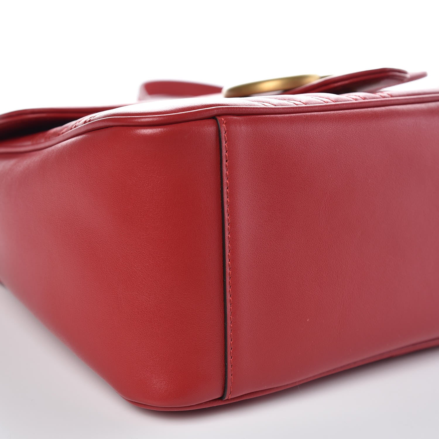 Gucci Calfskin Matelasse Small GG Marmont Top Handle Shoulder Bag Hibiscus Red 8 of 9