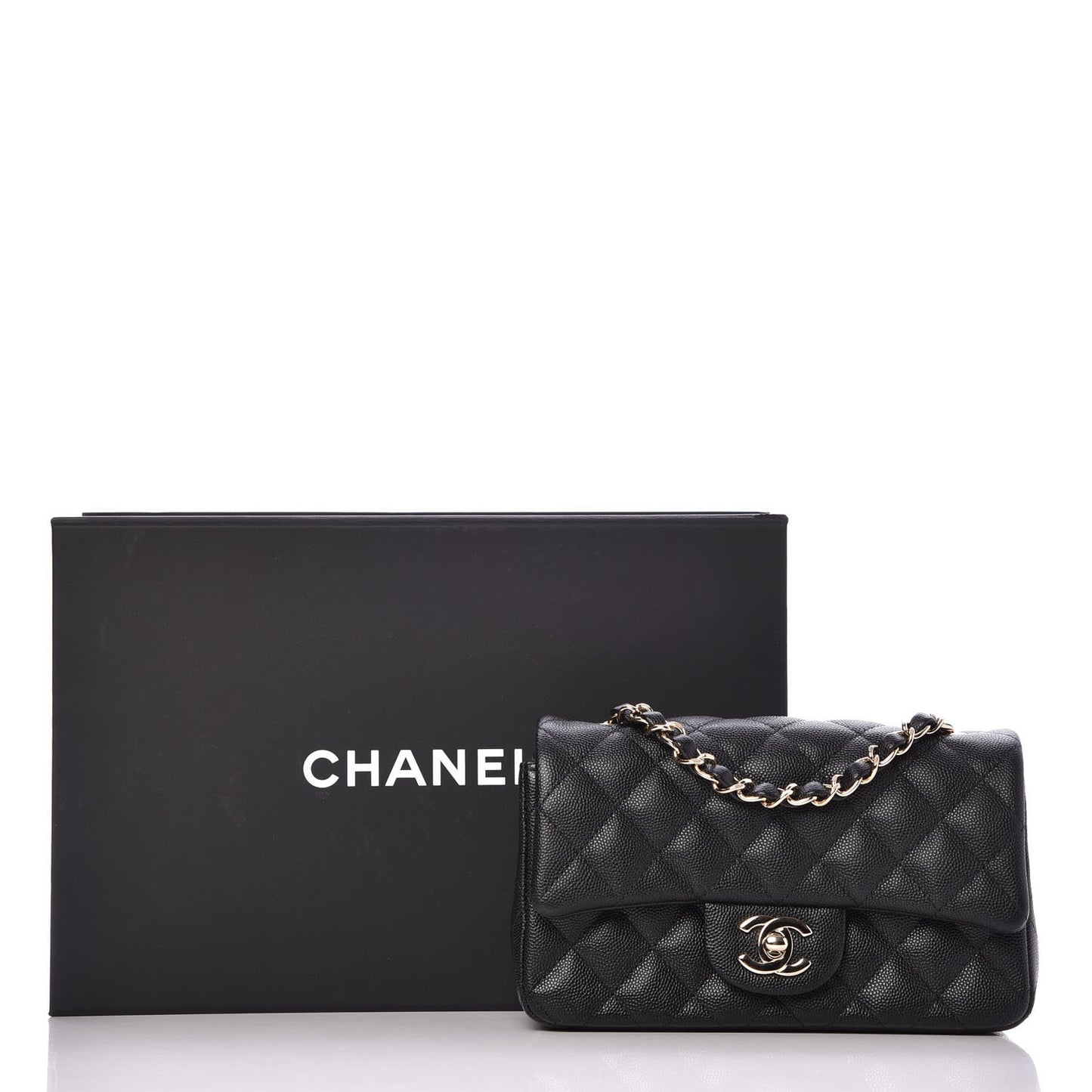 Caviar Quilted Mini Rectangular Flap Black