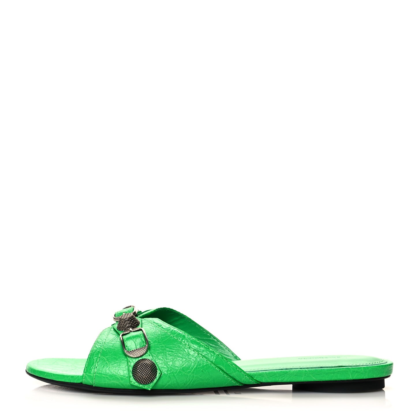 Agneau Arena Cagole Flat Slide Sandals 39 Vivid Green