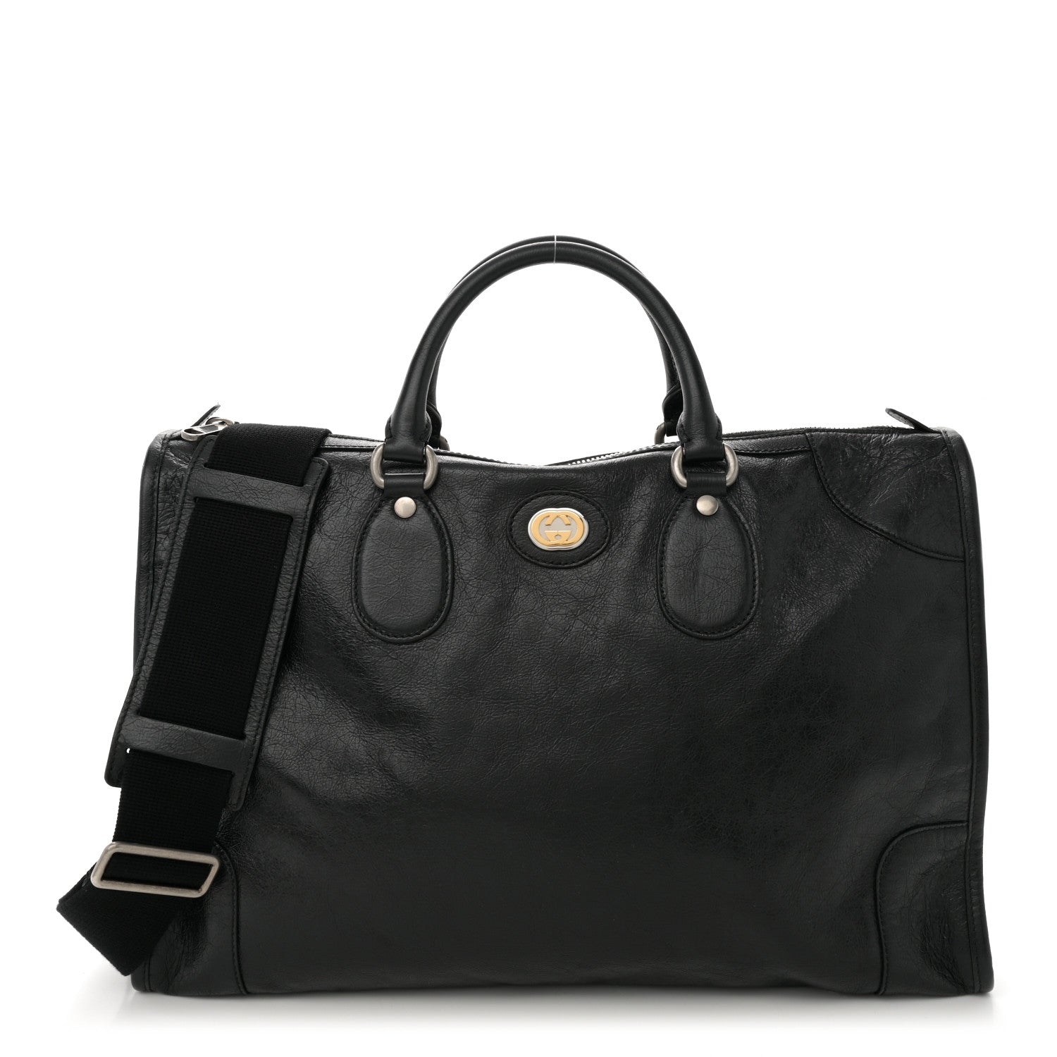 Gucci Fluffy Calfskin Morpheus Weekender Duffle Black 1 of 10