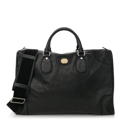Gucci Fluffy Calfskin Morpheus Weekender Duffle Black 1 of 10