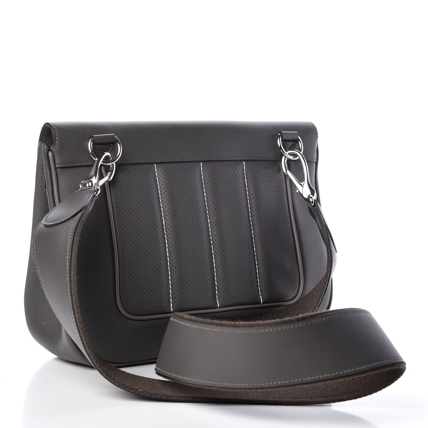 Veau Swift Perforated Sac Berline 28 Graphite Etoupe