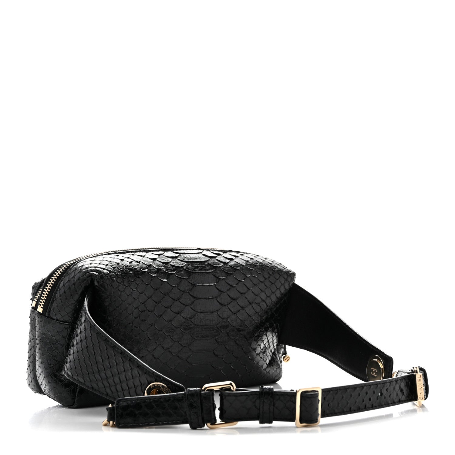 Chanel Snakeskin Waist Bag Black 2 of 15