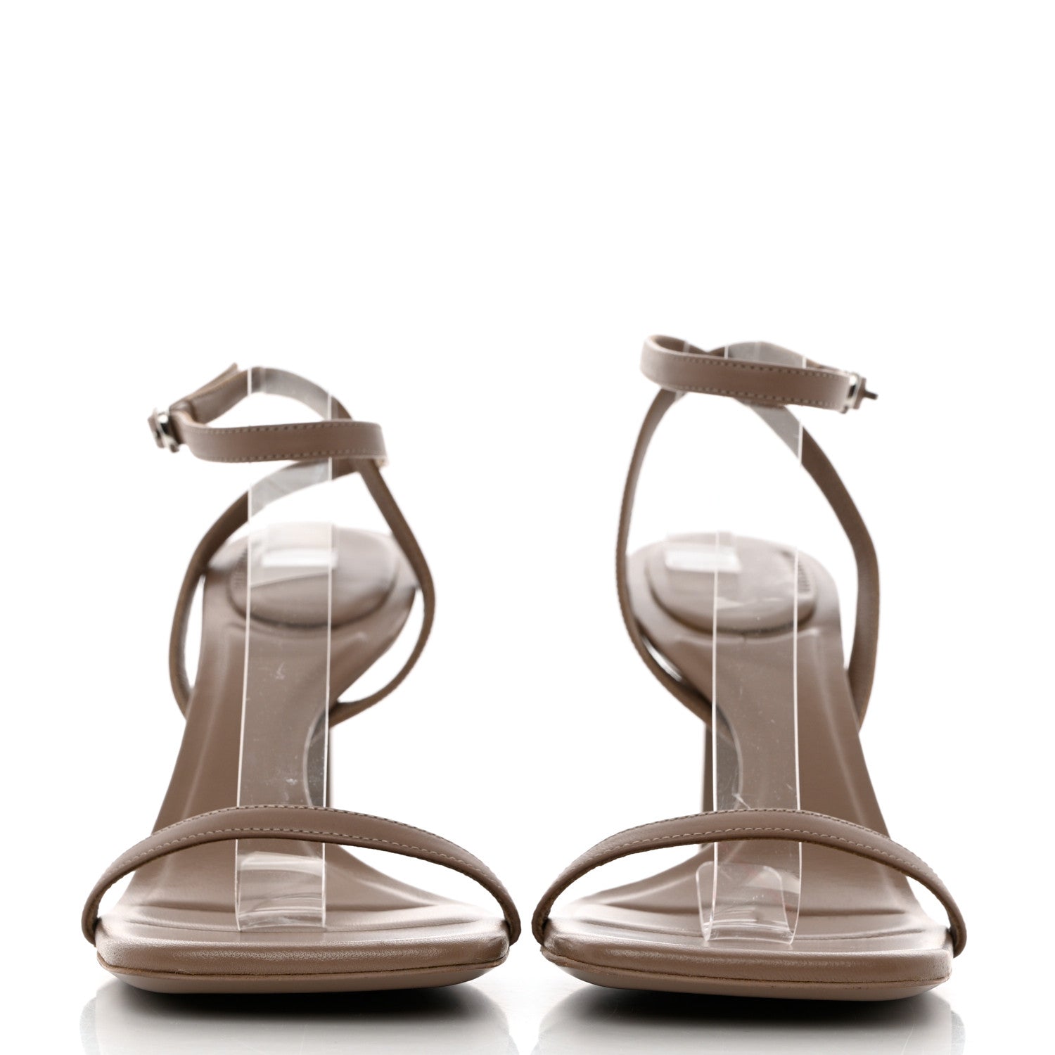 Balenciaga Shiny Soft Calfskin Void Square Toe 80mm Sandals 39 Mink Grey 2 of 10