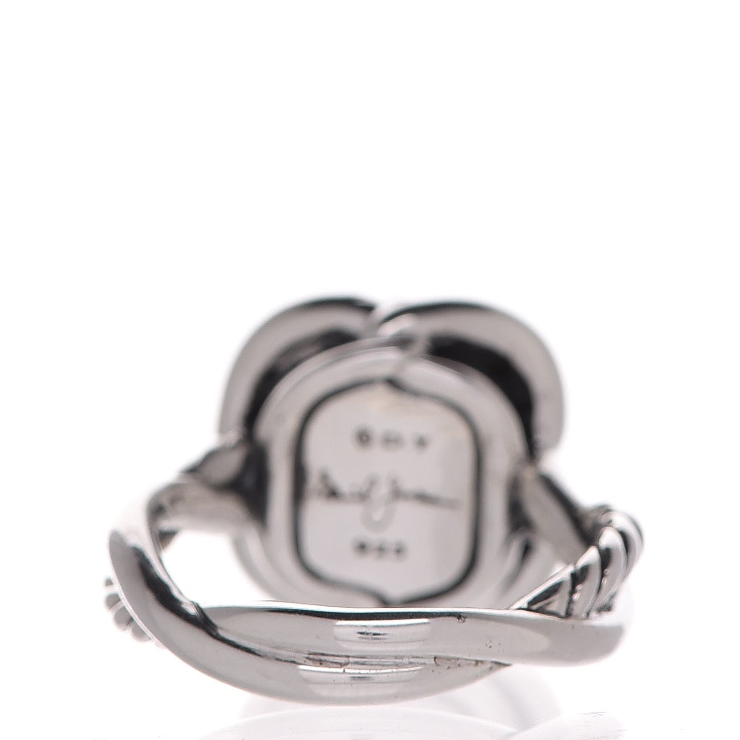 David Yurman Sterling Silver Hematine Crystal 14mm Continuance Ring 56 7.5 3 of 4