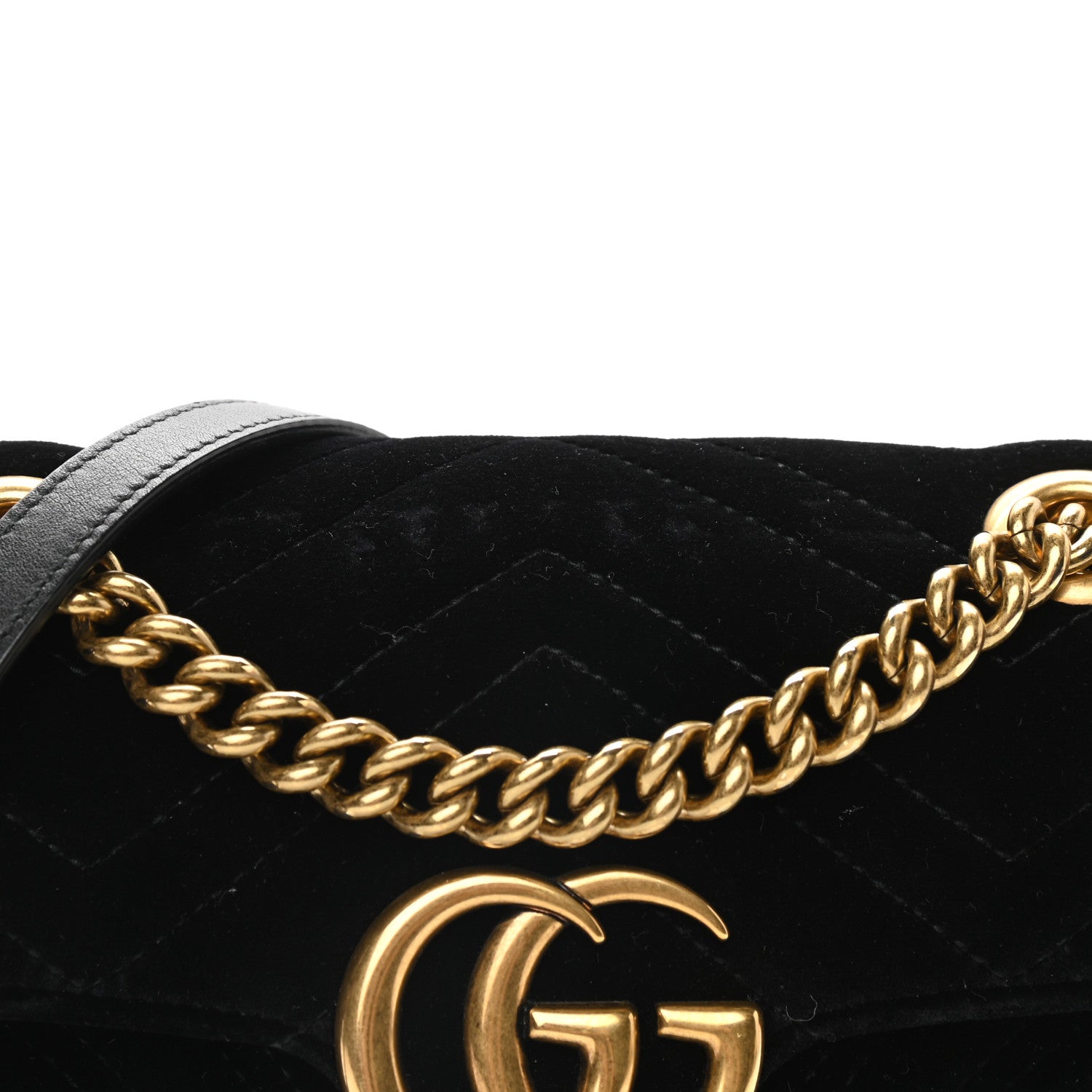 Gucci Velvet Matelasse Mini GG Marmont Shoulder Bag Black 10 of 10