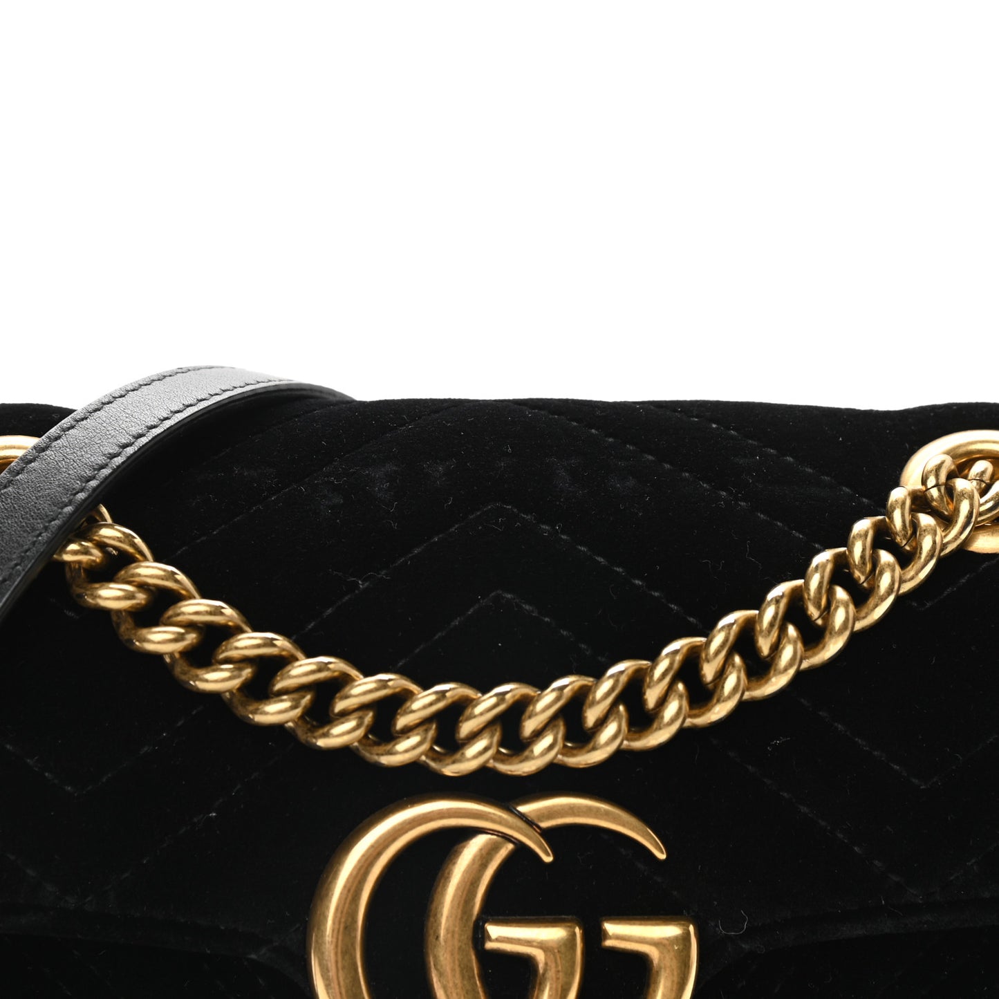 Velvet Matelasse Mini GG Marmont Shoulder Bag Black