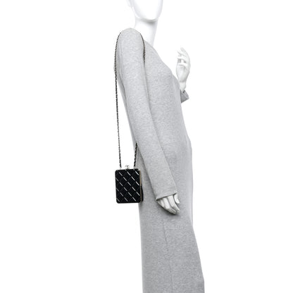 Chanel Lambskin Plexi Quilted CC Evening Clutch With Chain Black 2 of 12