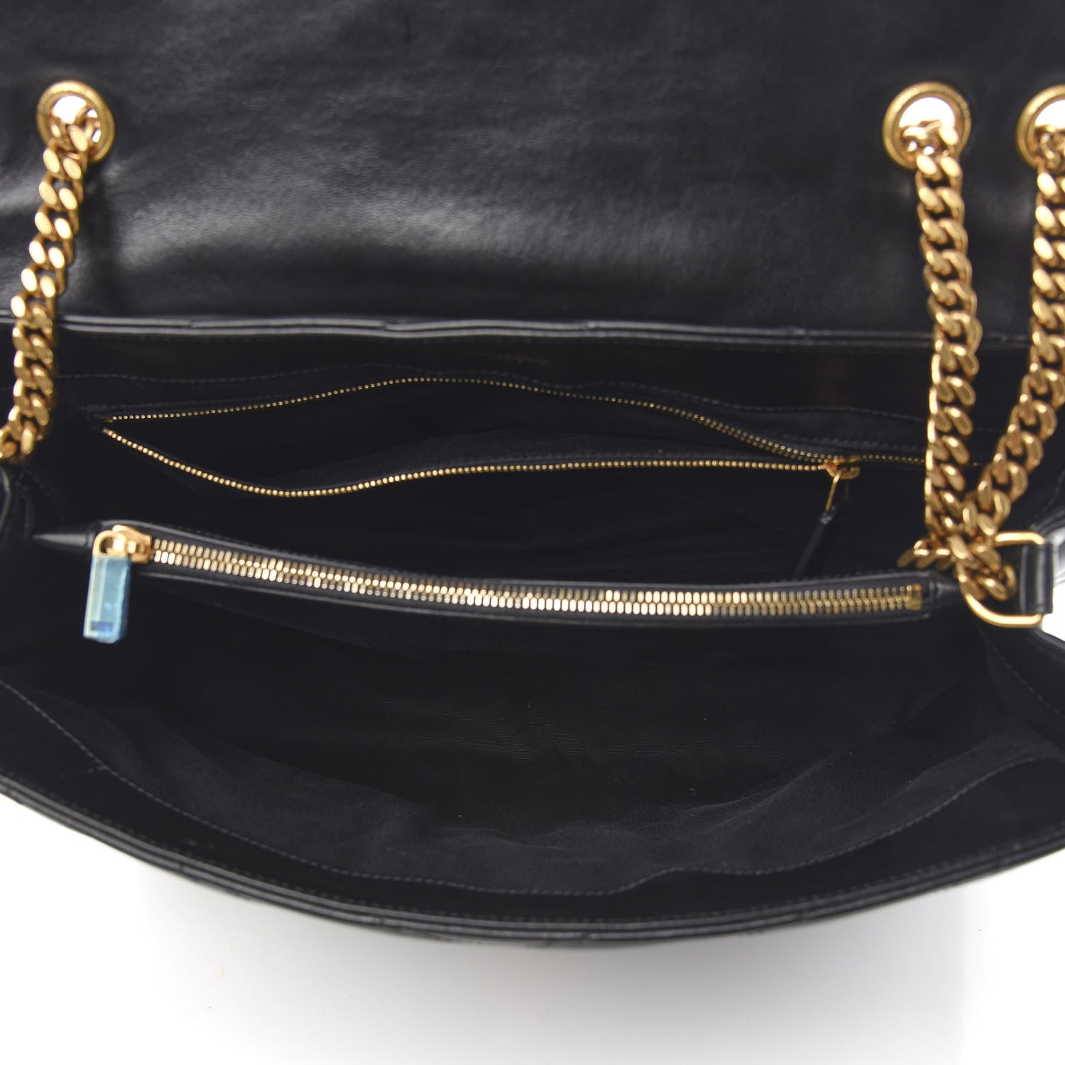 Saint Laurent Calfskin Y Quilted Monogram Large Loulou Chain Satchel Black 5 of 10