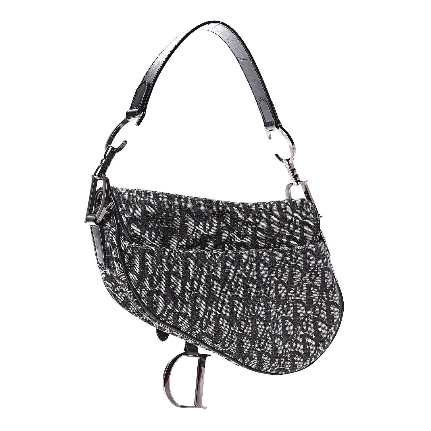 Christian Dior Monogram Saddle Bag Black 3 of 10