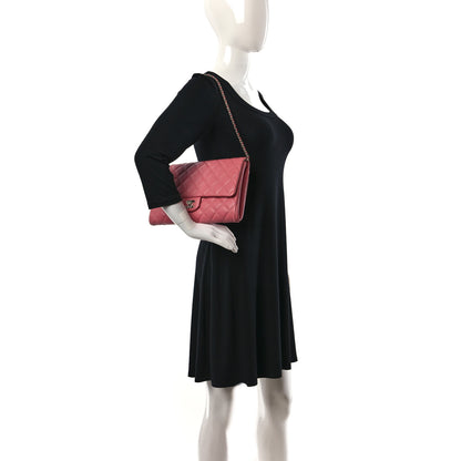 Chanel Lambskin Quilted Clutch with Chain Flap Pink 2 of 9