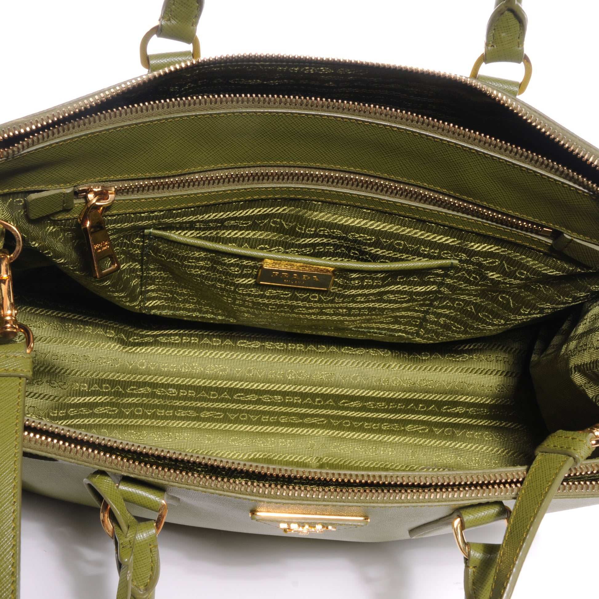 Prada Saffiano Medium Galleria Double Zip Tote Edera 5 of 10