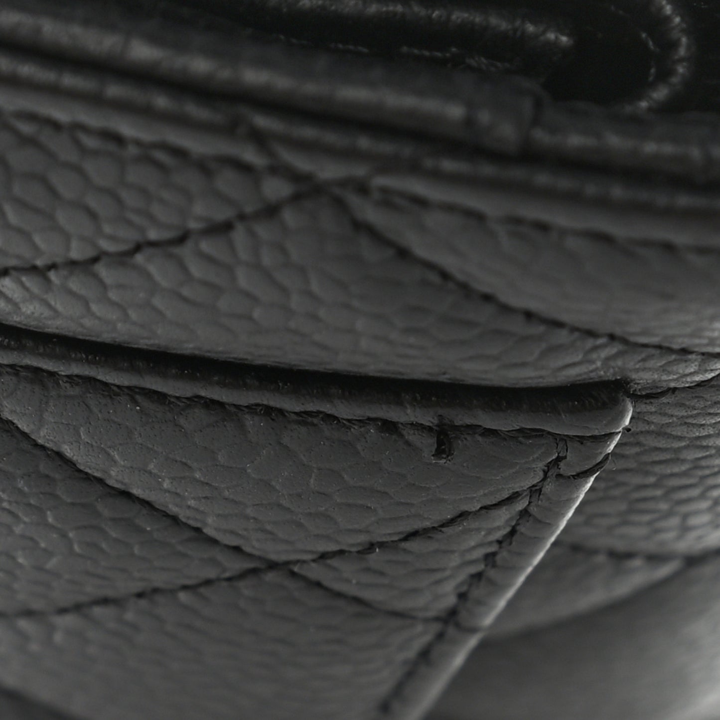 Caviar Quilted Long Flap Wallet Black