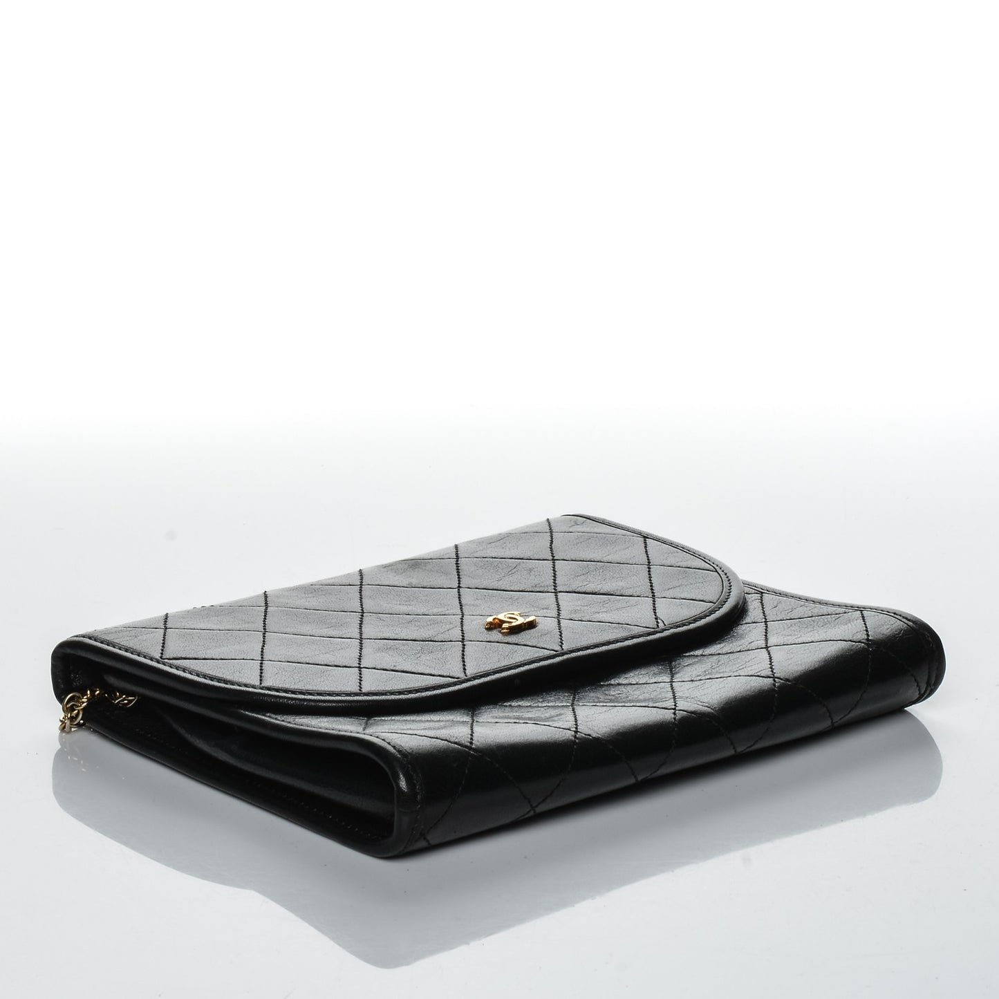 Lambskin Quilted Mini Evening Flap Black