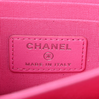 Chanel Lambskin Quilted Mini Wallet On Chain WOC Pink 6 of 11