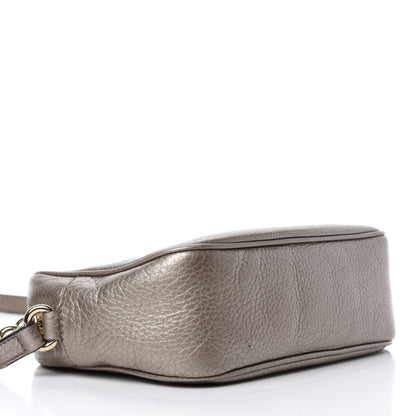 Gucci Metallic Pebbled Calfskin Small Soho Disco Bag Golden Beige 4 of 14