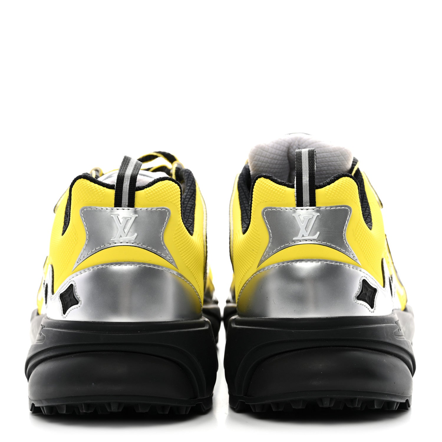 Louis Vuitton Metallic Calfskin Mesh Mens LV Runner Tatic Sneakers 8 Yellow 6 of 10