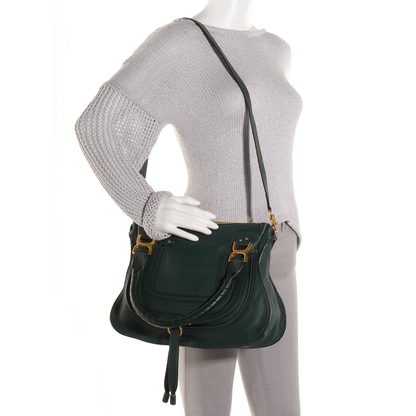 Calfskin Medium Marcie Satchel Epicea