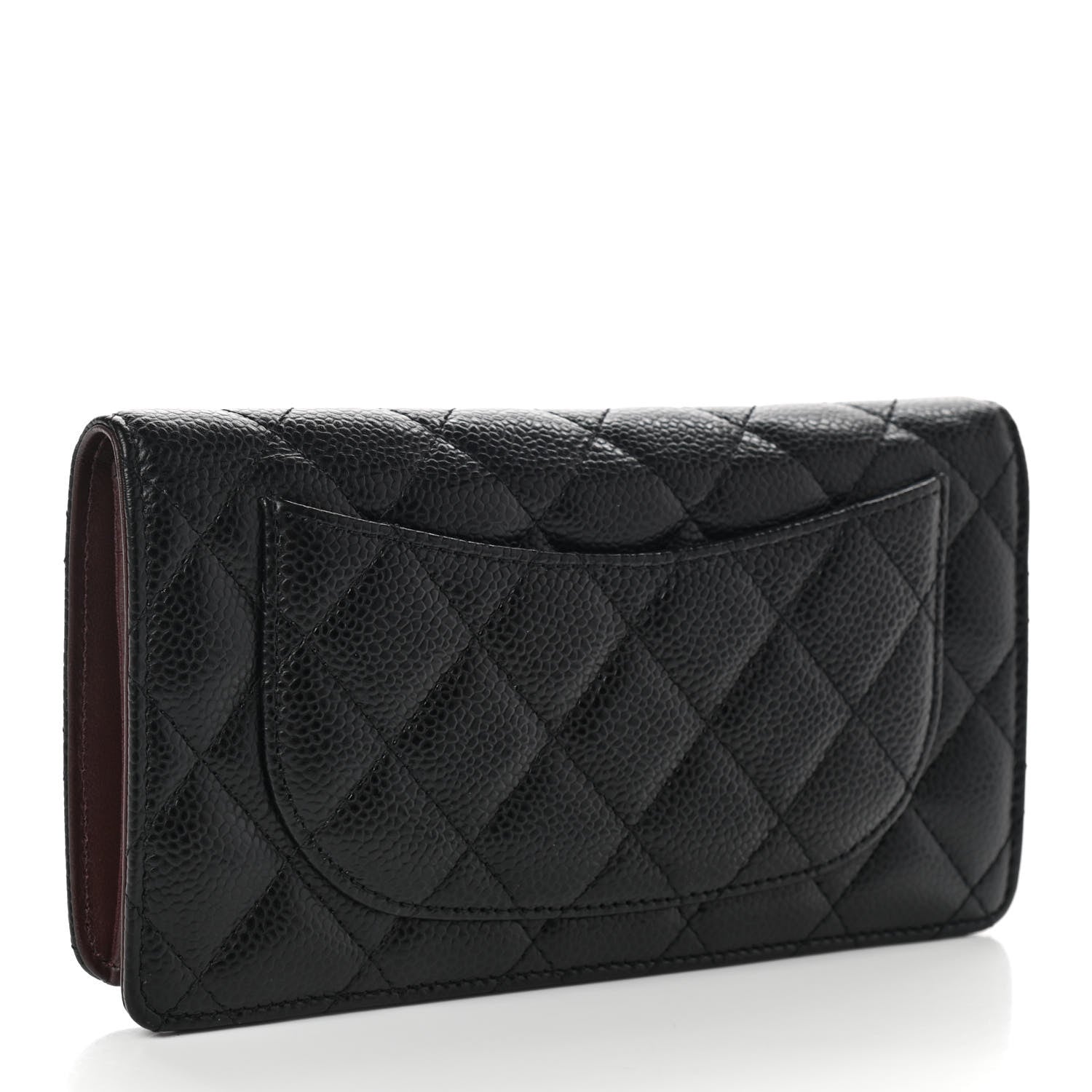 Chanel Caviar Quilted Yen Wallet Black 3 of 8
