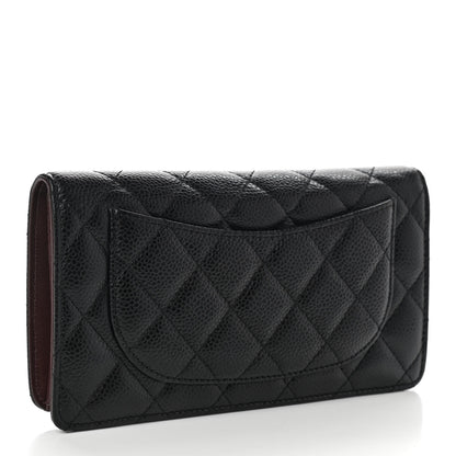 Chanel Caviar Quilted Yen Wallet Black 3 of 8