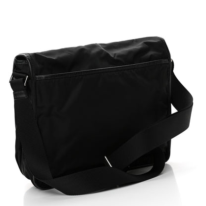 Prada Tessuto Nylon Saffiano Logo Messenger Bag Black 3 of 9