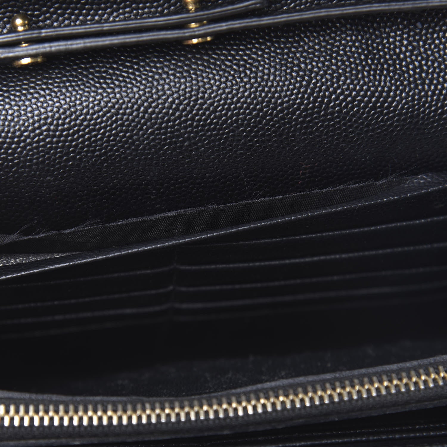 Saint Laurent Grain De Poudre Matelasse Chevron Monogram Chain Wallet Black 8 of 14