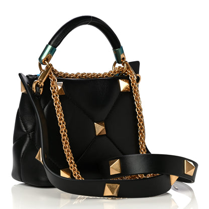 Valentino Garavani Nappa Mini Roman Stud The Handle Bag Black 3 of 9